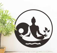 Muurstickers oriëntaal yoga yin yang logo - thumbnail