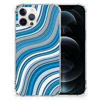 iPhone 12 Pro Max Doorzichtige Silicone Hoesje Waves Blue