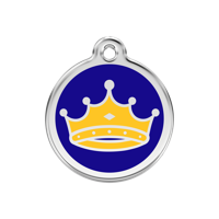 King's Crown Navy roestvrijstalen hondenpenning medium/gemiddeld dia. 3 cm - Reddingo