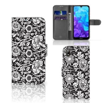 Huawei Y5 (2019) Hoesje Black Flowers Huawei Y5 (2019) Hoesje Black Flowers
