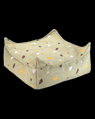 Poef Vierkant Terrazzo Moss