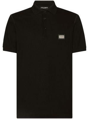 Dolce & Gabbana polo en piqué à logo - Noir