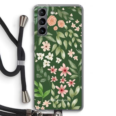 Botanical green sweet flower heaven: Samsung Galaxy S21 Transparant Hoesje met koord