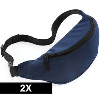 2x Heuptassen donkerblauw met verstelbare band   -