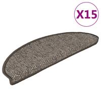 VidaXL Trapmatten zelfklevend 15 st sisal-look 65x21x4 cm bruinbeige
