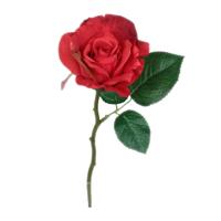 Mica Decorations Kunstbloem roos Emy - rood - 31 cm - kunststof - decoratie bloemen