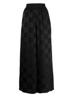 Uma Wang pantalon ample en soie à motif damier - Noir