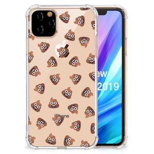 Doorzichtige Silicone Hoesje voor Apple iPhone 11 Pro Max Poep Emojis