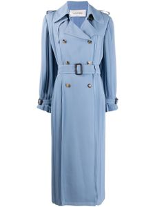 Valentino Garavani trench à détails de plis - Bleu