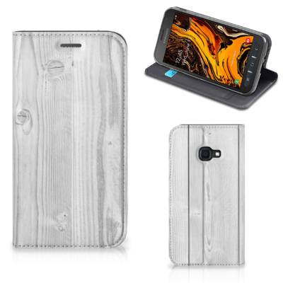 Samsung Galaxy Xcover 4s Book | Wallet Case | White Wood