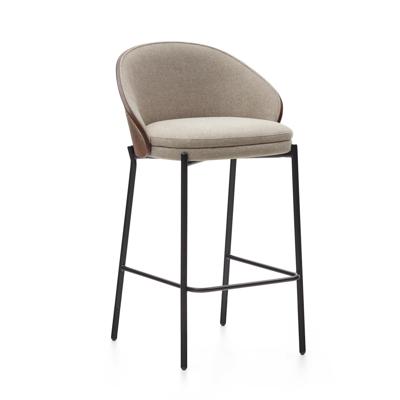 Kave Home Barkruk 'Eamy' Essenhout, kleur Lichtbruin (zithoogte 65cm)