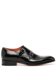 Santoni chaussures en cuir à double boucles - Noir