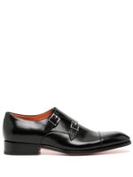 Santoni chaussures en cuir à double boucles - Noir - thumbnail