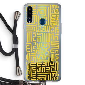Majorelle Blue Print: Samsung Galaxy A20s Transparant Hoesje met koord