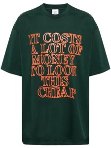 VETEMENTS t-shirt en coton à slogan imprimé - Vert