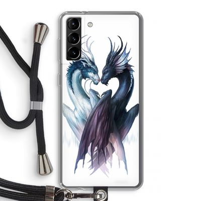 Yin Yang Dragons: Samsung Galaxy S21 Plus Transparant Hoesje met koord