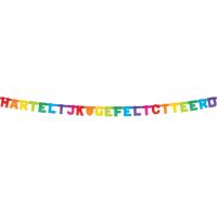 Verjaardag letterslinger - Hartelijk Gefeliciteerd - Gekleurde wenslijn - 2.25meter