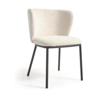Kave Home Ciselia eetkamerstoel bouclé Wit