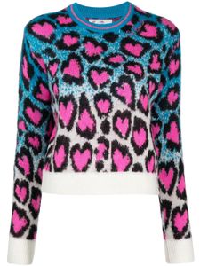 MC2 Saint Barth patterned intarsia-knit crew-neck jumper - Bleu