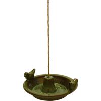 Best for Birds Vogelbad/voederschaal - groen - keramiek - 30 x 27 x 10 cm - drink/eet schaal