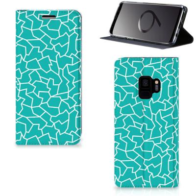 Samsung Galaxy S9 | Bookcase | Cracks Blue