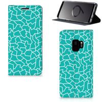 Samsung Galaxy S9 | Bookcase | Cracks Blue