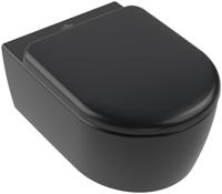 Toilet Villeroy & Boch Skyla Combipack met Zitting 49x36x35 cm TwistFlush Pure Black CeramicPlus