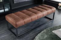 Design bank PETIT BEAUTE 110cm antiekbruin microvezel zwart metalen frame - 44426