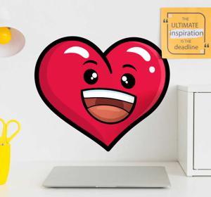 Muurdecoratie sticker hart emoticon