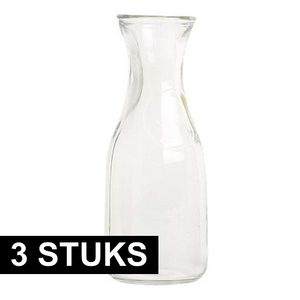 3x Glazen water/sap/wijn karaffen van 0,5 liter