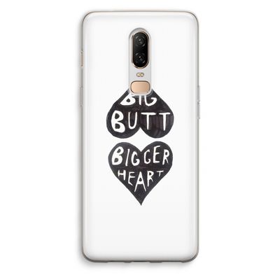 Big butt bigger heart: OnePlus 6 Transparant Hoesje