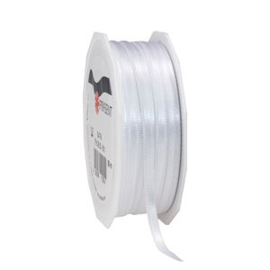 1x Luxe witte satijnen lint rollen 0,3 cm x 50 meter cadeaulint verpakkingsmateriaal   -