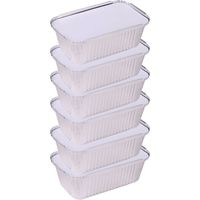 Elite Meal prep bewaar bakjes - Aluminium - 9x - 25 x 15 x 7 cm - met deksel