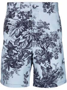 ERDEM bermuda à fleurs - Bleu