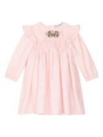 Dolce & Gabbana Kids logo-print ruffled flared dress - Rose