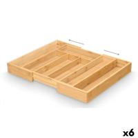 Bestekorganizer Kinvara Natuurlijk Bamboe 47,5 x 5 x 36 cm Opvouwbaar (6 Stuks)