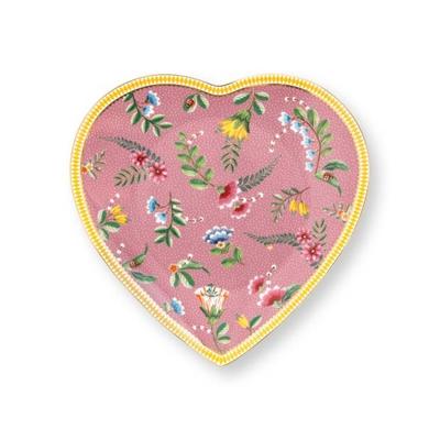 Plate heart La Majorelle Pink/ yellow 21.5 cm