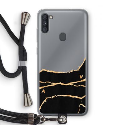 Gouden marmer: Samsung Galaxy A11 Transparant Hoesje met koord