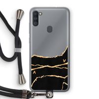 Gouden marmer: Samsung Galaxy A11 Transparant Hoesje met koord