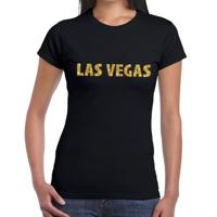 Las Vegas USA - gouden glitter tekst - t-shirt - zwart - dames - stad - gokken