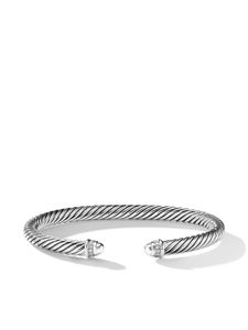 David Yurman bracelet en argent sterling Cable Classic serti de diamants