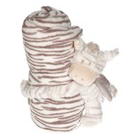 Baby/kinder dekentje met zebra knuffel - thumbnail