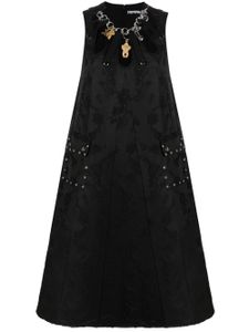 Chopova Lowena robe mi-longue à fleurs en jacquard - Noir