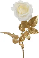 Everlands kunsttak roos 72cm wit