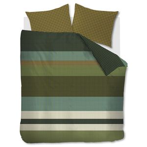 Beddinghouse Juno Flanel Dekbedovertrek Groen-1-persoons (140 x 200/220 cm)