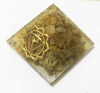 Orgonite Piramide Gele Jaspis - Keelchakra - (40 mm) - thumbnail