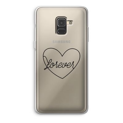Forever heart black: Samsung Galaxy A8 (2018) Transparant Hoesje