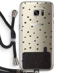 Kleine kattenkopjes: Samsung Galaxy S7 Edge Transparant Hoesje met koord