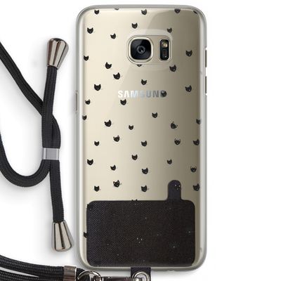 Kleine kattenkopjes: Samsung Galaxy S7 Edge Transparant Hoesje met koord