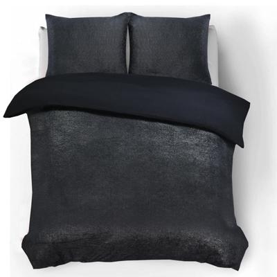 Dekbedovertrek Flanel Glamour Deco - Tweepersoons (200x200 cm) - Zwart Flanel - Dessin: Luxe - Sleeptime - Dekbed-Discounter.nl